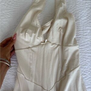 Oh Polly Cream Halter Jumpsuit